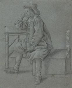 Study Of A Seated Young Man by Daniel Nikolaus Chodowiecki