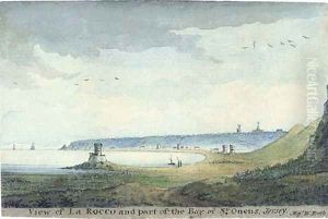 View of La Rocco and part of the Bay of St Ouens, Jersey (illustrated) by Lieutenant Colonel William Booth