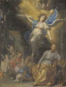 An Angel appearing to the Holy Family