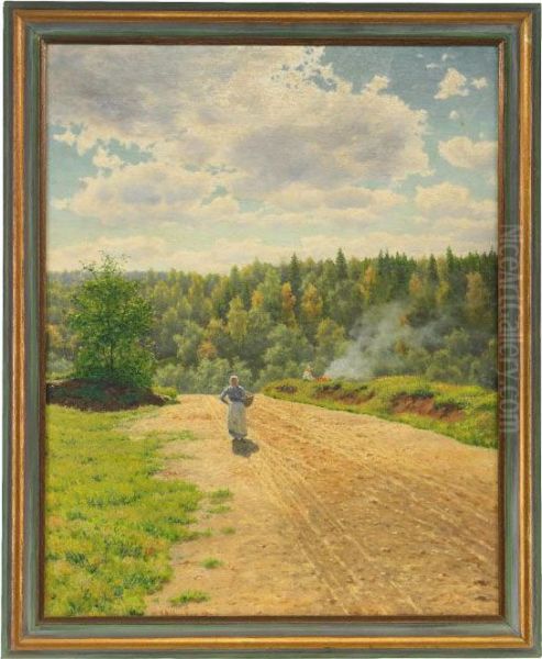 The Road Through The Forest In Summer - view 1