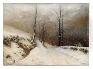 The Forest Road In Winter by Ivan Fedorovich Choultse