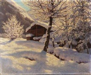 Country Cabin In Heavy Snow by Ivan Fedorovich Choultse