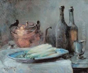 Nature Morte Aux Asperges Et Au Chardons by Rene Louis Chretien