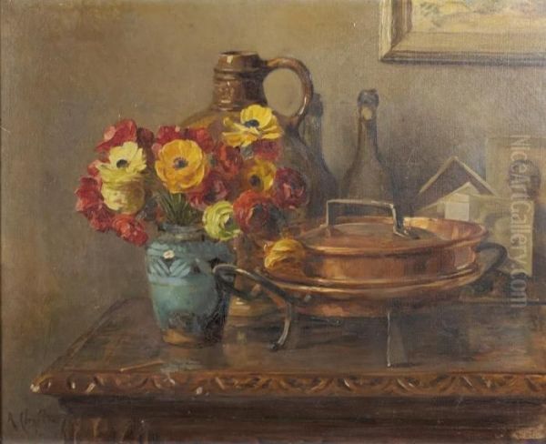 Nature Morte Aux Fleurs Et Cuivre - view 1
