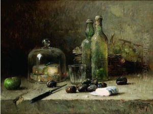 Nature Morte Aux Bouteilles by Rene Louis Chretien