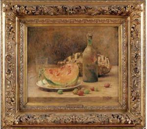 Nature Morte A La Tranche De Melon by Rene Louis Chretien