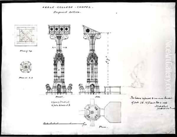 Design for a Lecturn, Keble College Chapel, Oxford - view 1