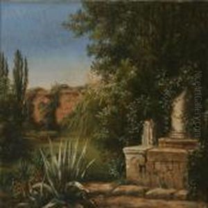 An Italian Garden On A Summer Day by Anthonie, Anthonore Christensen