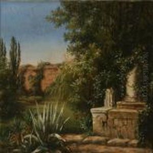 An Italian Garden On A Summerday by Anthonie, Anthonore Christensen