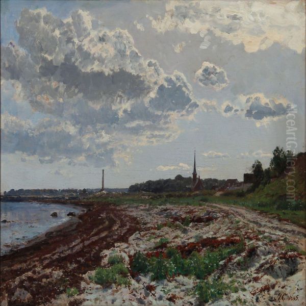 Beach Scene Near A Village - view 1