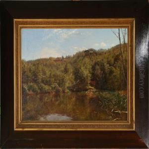 Calm Summer Dayat A Forest Lake by Godfred B.W. Christensen