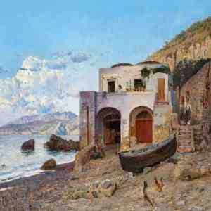 View Of The Coast Of Capri by Godfred B.W. Christensen