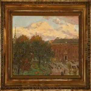 A Street Scenery From Copenhagen by Godfred B.W. Christensen