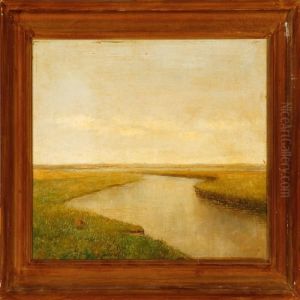 Scene From Karup Stream, Denmark by Godfred B.W. Christensen
