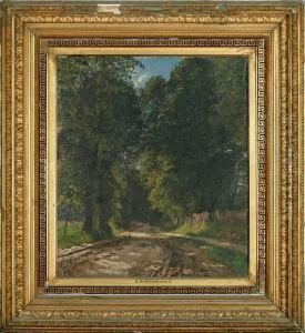 A Street Scenery From Jaegersborg Forest, Denmark by Godfred B.W. Christensen
