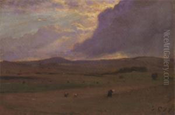 Harvesting At Sunset - view 1