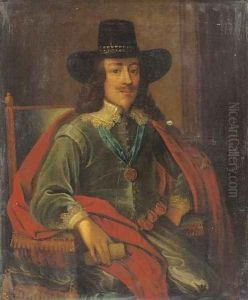 Portrait of King Charles I, seated three-quarter-length, in a green jacket, red cloak and black hat Portrait of King Charles I, seated three-quarter-length, in a green jacket, red cloak and black hat
