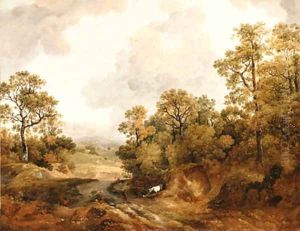 A wooded Landscape with Shepherds and Cows