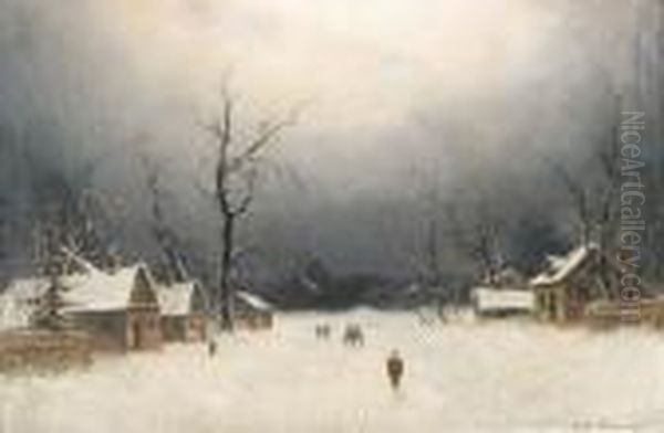 Village Snow Scene - view 1