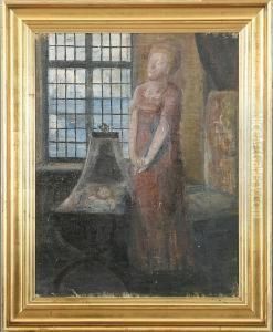 The Queen Caroline Mathilde Take Leave Of Her Daughter Louise Augusta by Poul S. Christiansen