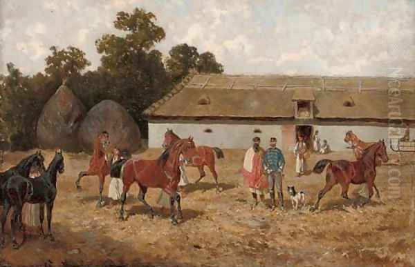 Training the horses - view 1