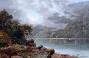 Steamer In Dusky Sound by Ernest William Christmas