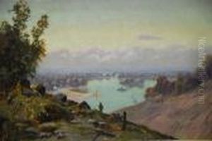 The Mighty River Oil On Canvas Signed E W Christmas by Ernest William Christmas