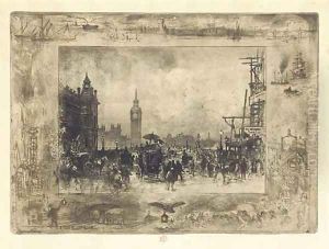 Westminster Palace by Felix-Hilaire Buhot