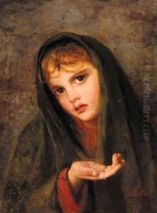 A young beggar-girl by Francesco Bettio