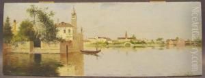 Gondolier On A Venetian Waterway