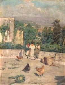 Figure In Terrazza by Giuseppe Giardiello