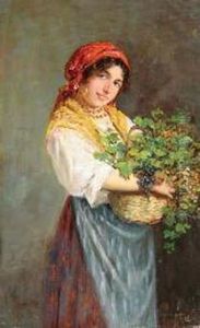 Popolana Con Cesta Di Frutta by Giuseppe Giardiello