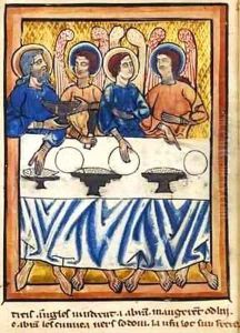 Abraham and the three angels by William de Brailes