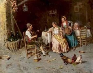 Interno Rustico Con Suonatori Di Chitarra by Giuseppe Giardiello
