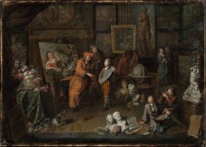 Artist's Studio by Balthasar Van Den Bossche