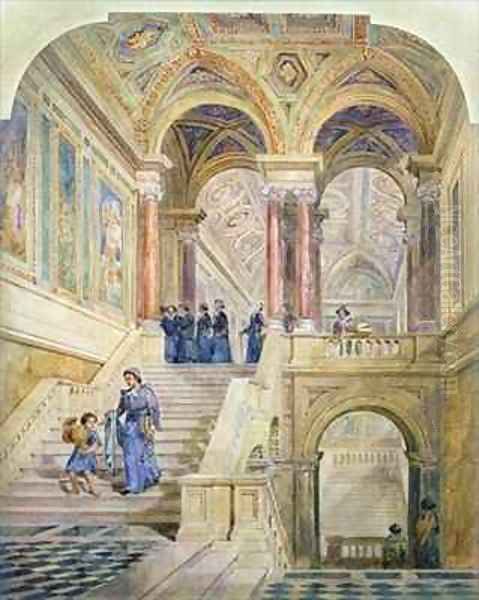 Design for the staircase of Leeds Town Hall - view 1