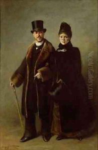 Heinrich Schliemann (1822-90) and his Wife by Eugene Broerman
