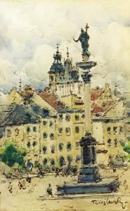 Widok Na Kolumne Zygmunta I Katedre W Warszawie