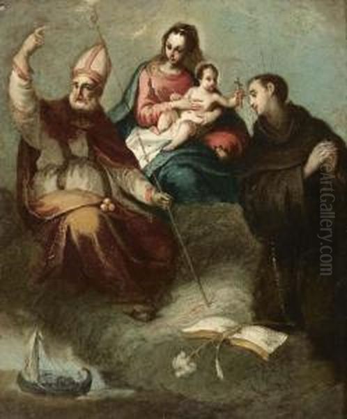 Madonna Col Bimbo E I Santi Nicola Da Bari E Antonio Da Padova - view 1