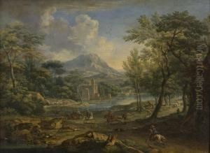 Paesaggio Con Scena Di Caccia Al Cervo