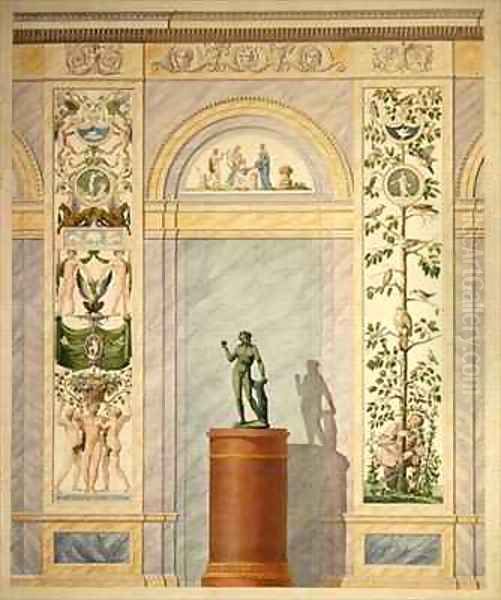 Drawing of the decoration for the rear wall of the Dining Hall of the Palace in Kassel - view 1