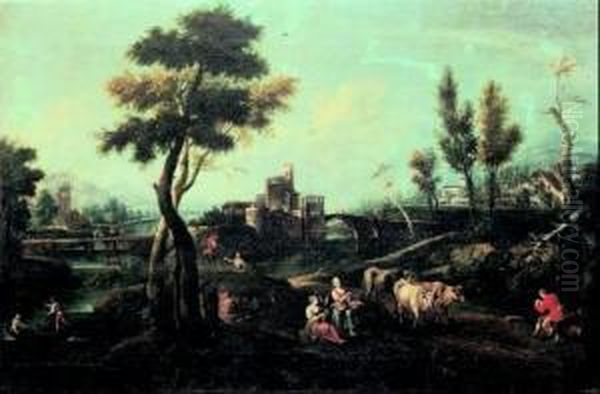 Paesaggio Con Figure E Armenti - view 1