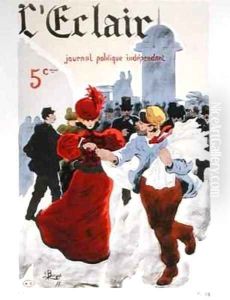 Poster advertising 'L'Eclair', an independent political newspaper by Louis Borgex