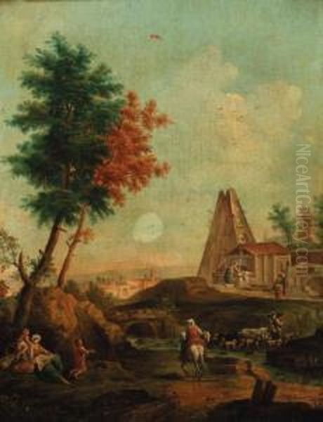 An Italianate Landscape With Shepherds - view 1