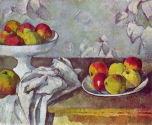 Still life with apples and fruit bowl