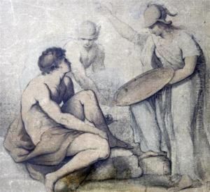 Aeneas And Athena With Mercury by Giovanni Batista Cipriani