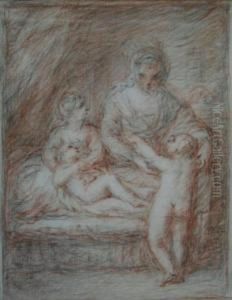 A Mother With Three Children by Giovanni Batista Cipriani