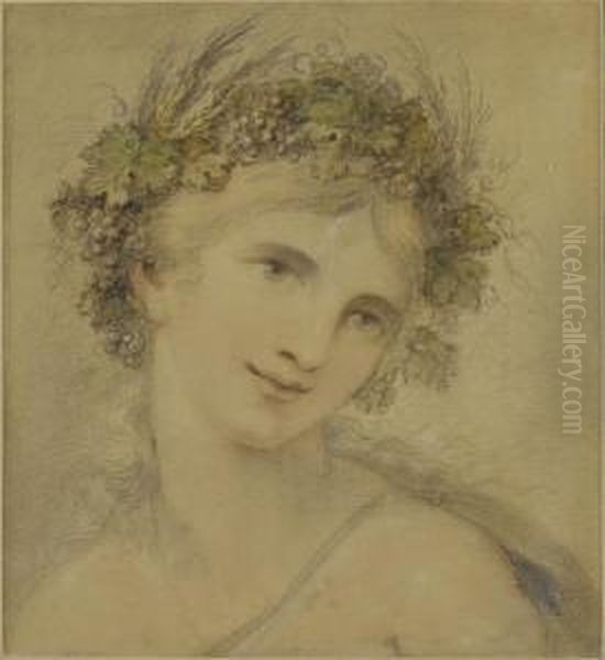 Euphrosyne Portant Une Couronne De Fleurs - view 1