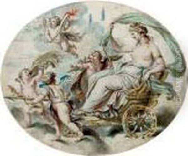 Venus In The Chariot Of Love, Attended To By Cherubs - view 1