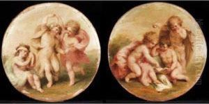 Landscapes With Putti Playing by Giovanni Batista Cipriani